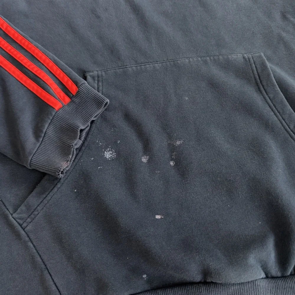 Vintage Faded Y2K Adidas Center Logo Hoodie New England Revolution Sz 2XL